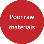 Raw materials are not up to standard